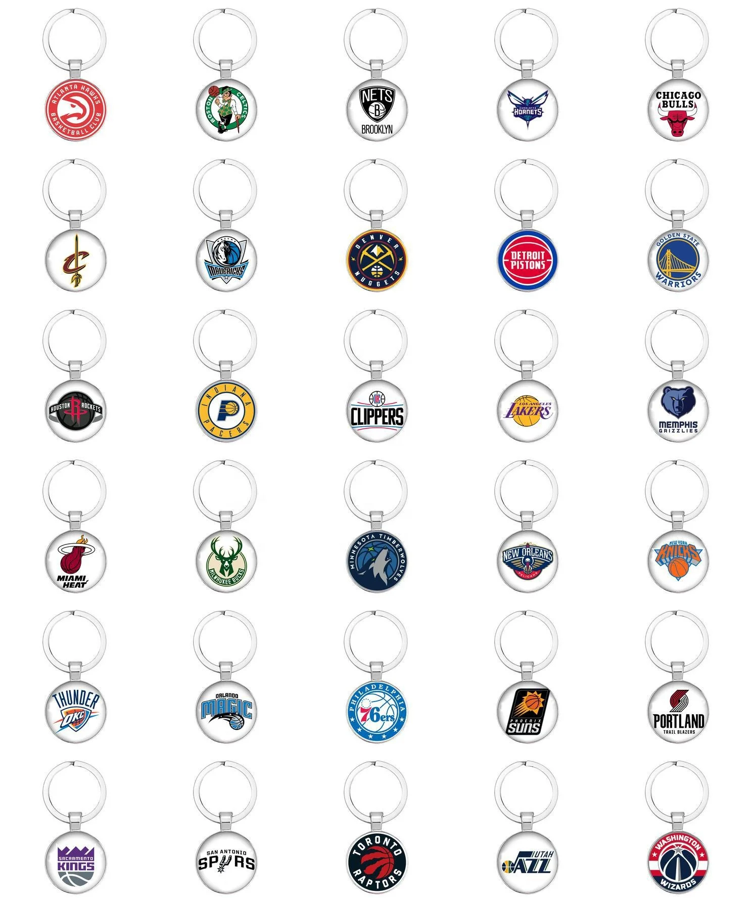 Cheap Basketball NB A Key Chain Lakers Bulls Celtics Nuggets Spurs Warriors Heat 76ers Raptors Sports Key Chain High Quality