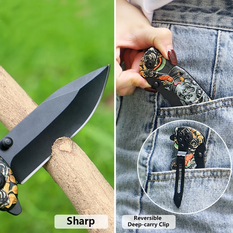 Good selling 3Cr13 stainless steel blade folding knife tactical samples camping  survival tools hunting outdoor knife for sale