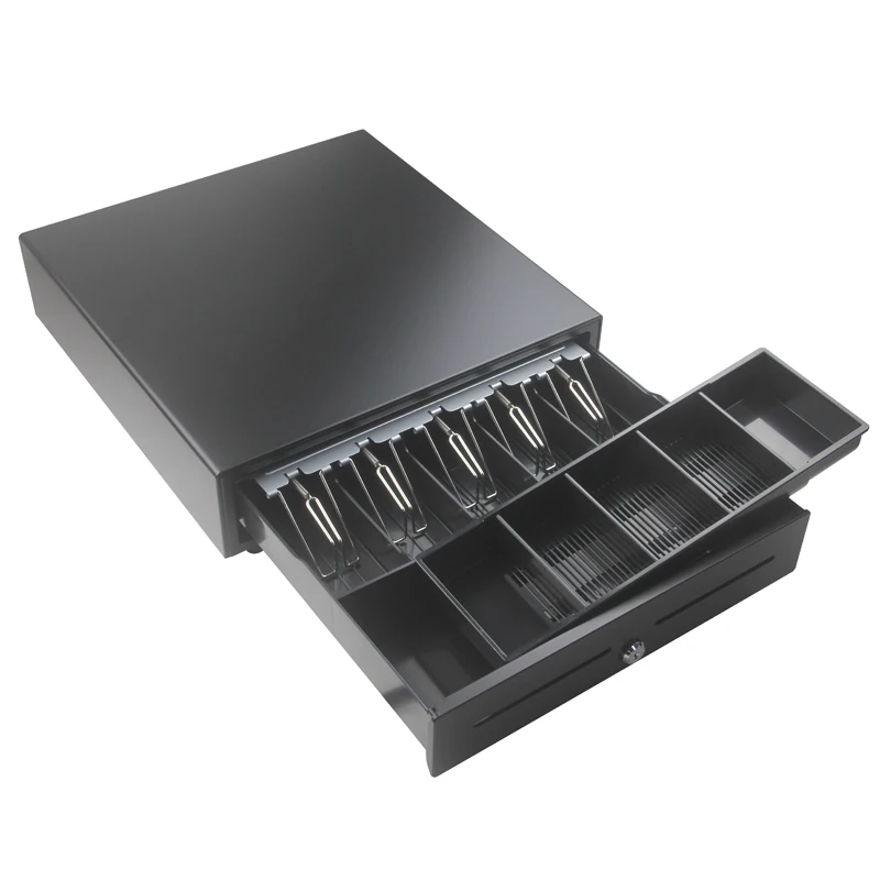 China High Quality Black Hot Selling Cash Drawer with 5 Bill 8 Conis Mini Cash Drawer for Pos with RJ11