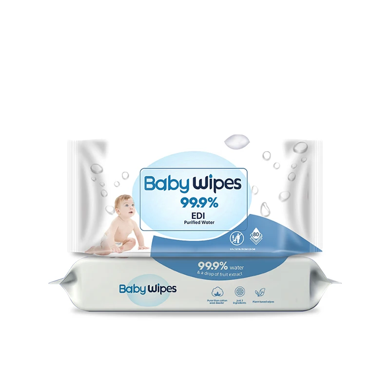 Wholesales Customized 99% Pure Water Biodegradable Wet Wipes Nature Disposable Baby Wet Wipes For Newborn