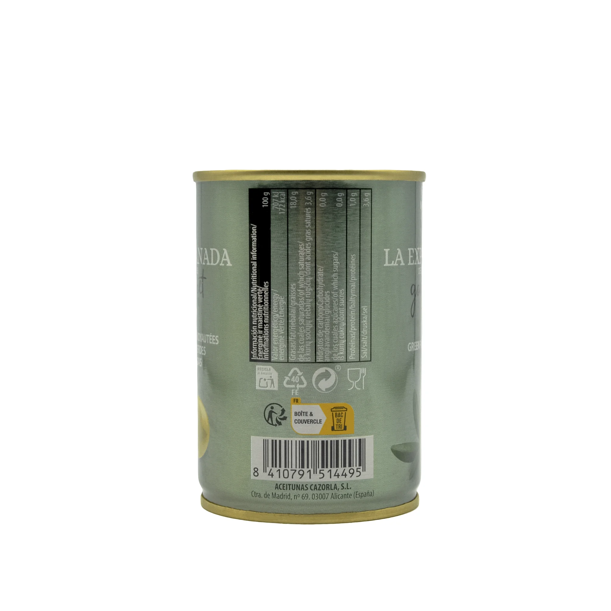 Hot Selling Excellent Taste Appetizer Pitted Green Olives Drained Weight 120 Gr In Cans For Best Restaurant