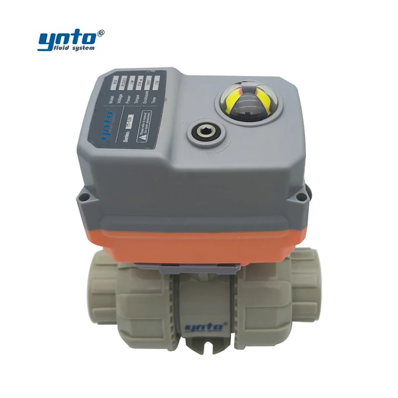YNTO custom industrial 2 Way pvc PPH electric ball valve supplier 1 2 3 4 6 inch ac 220v 240v Electric Actuator ball Valve