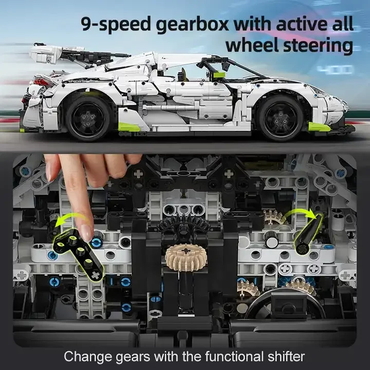 1:8 Cada C61048 High-tech Fantasma Super Sports Racing Car Hypercar Model Creative Gift  DIY Assemble Building Block Sets