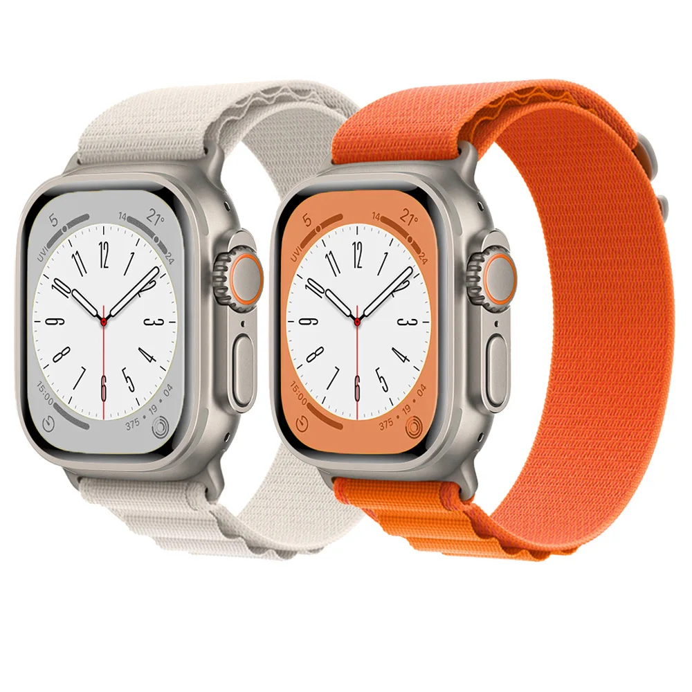 New Woven Nylon Fabric Watch Band For Apple Watch Series 8 Ultra 7 6 5 Strap 49mm 45mm 41mm 44mm 40mm Alpine Watch Bracelet