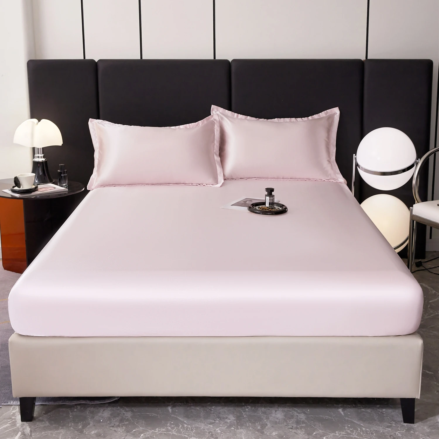 2024 Hot Sale 3pcs Silk Satin bed sheets Ultra Soft Silk Satin Fitted sheet Set