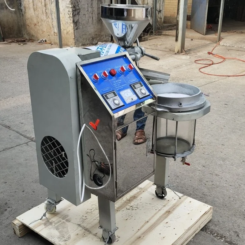 New design 20kg/h home use mini palm coconut mustard cooking oil pressing machine with oil filter