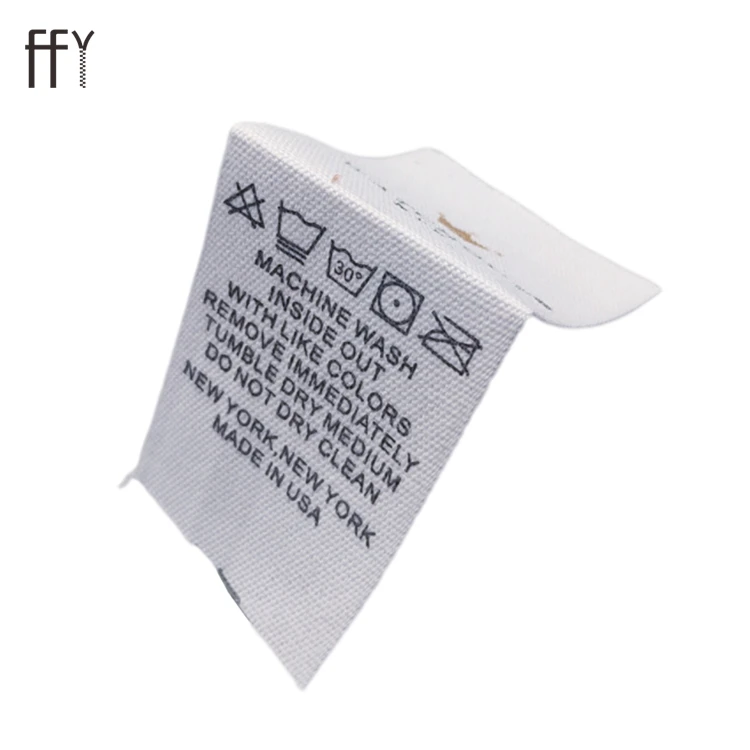 Custom Clothing Woven Labels Personalized Garment Care Neck Label With Sizes For Clothes