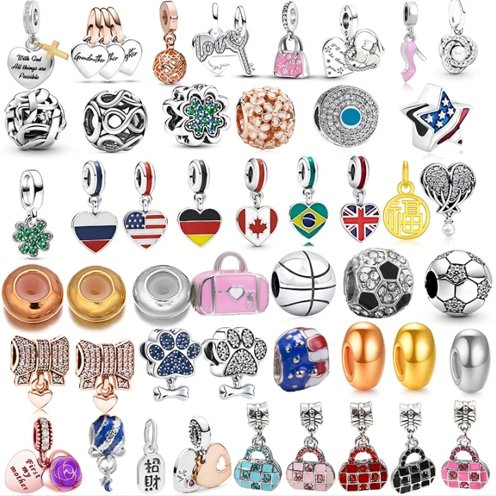 Big hole charm pendant mexican designer charms for bracelets bulk
