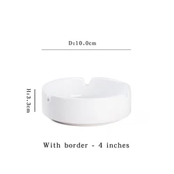 2020 hot sale 4 inch black and white handmade decorative glazed ceramic ashtrays for cigarettes