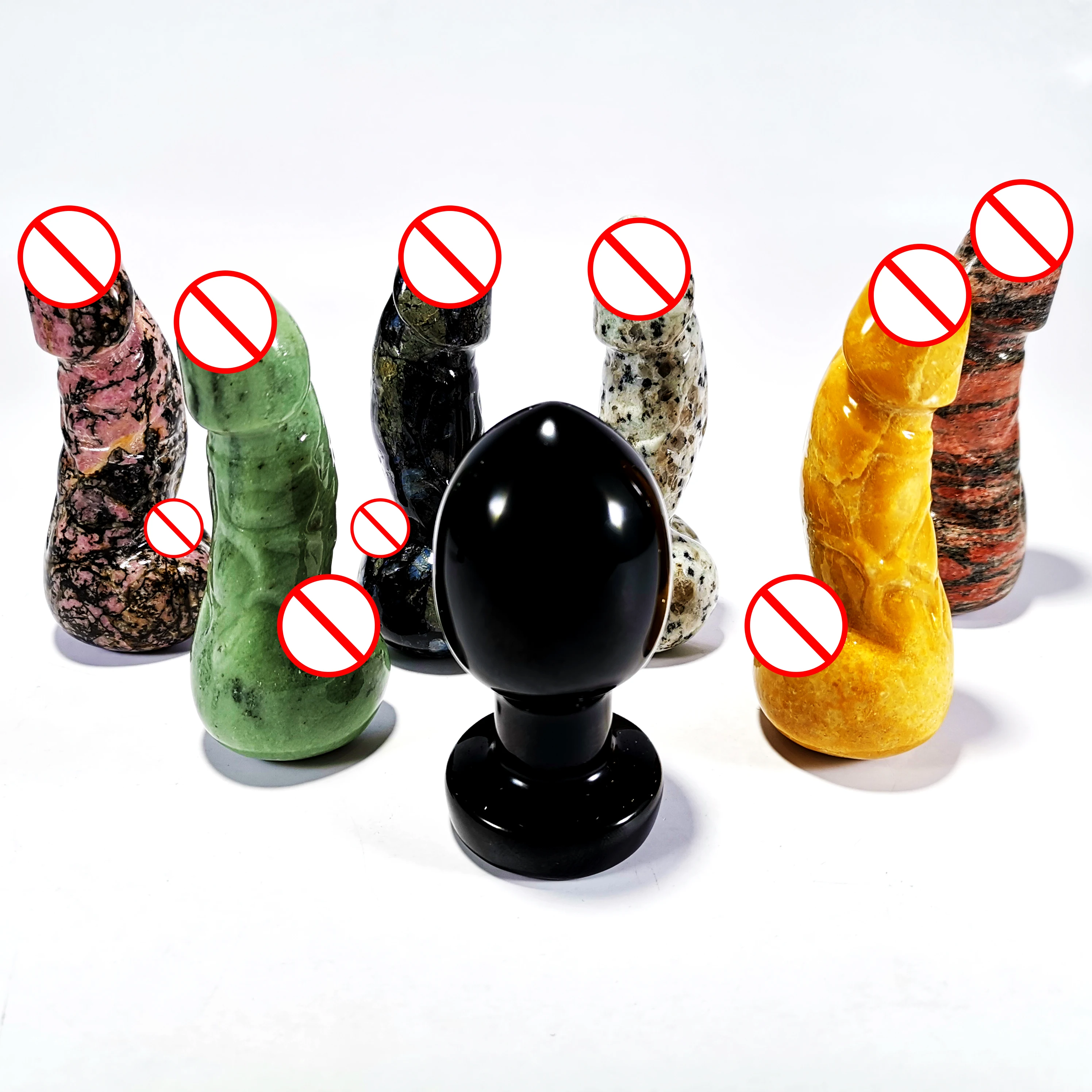Natural Crystal Massage Wands Sex Toys Penis Gemstone Crystal Dildos For Women
