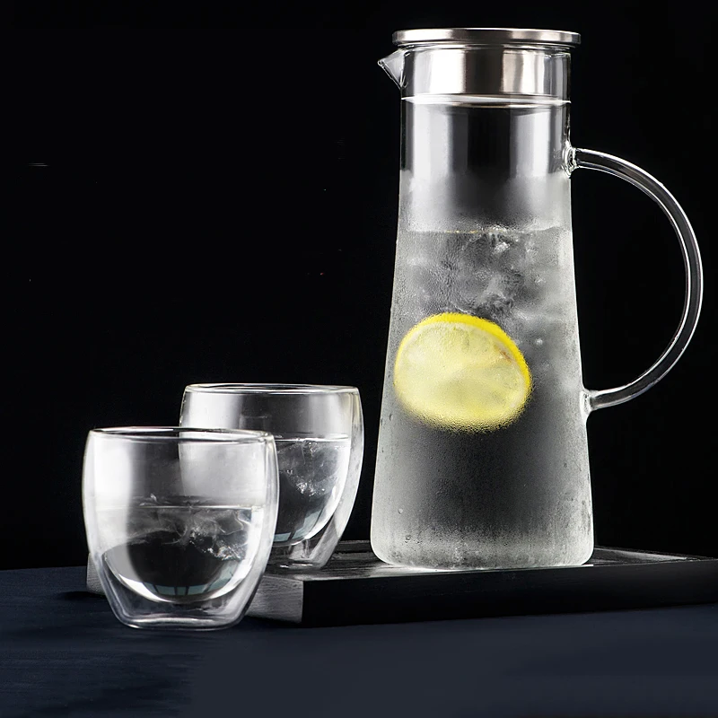 1500ml Glass Water Carafe Jug Beverage Chilled Cold Drink Home Fridge Glass Pitcher