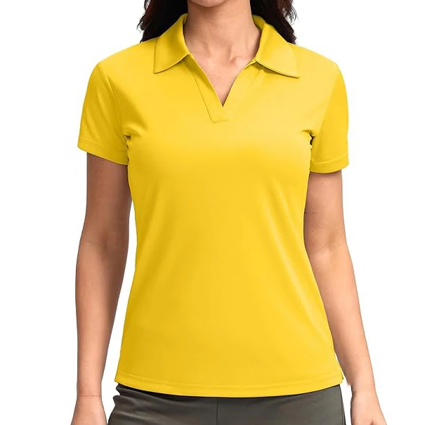 Women Golf Shirt Collared V-Neck Casual Work Tennis Tops UPF50+ Collared Polo Shirts