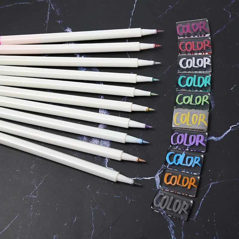 Acrylic Paint Pens Fine Tip Nail Pens for 3D Nail Art Line Drawing Dotting Nail Art Graffiti Pen Set