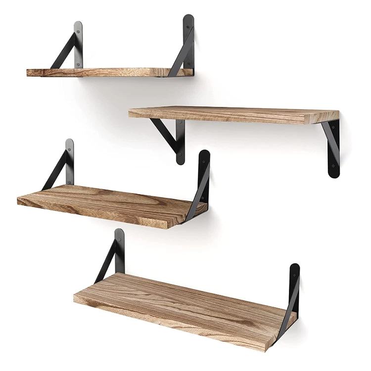 kitchen Bathroom display book storage Shelves Adjustable Wood floating shelves