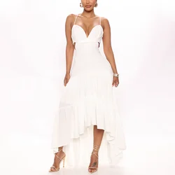 2022 Yellow Womens Club Maxi Dresses Backless Robe Party Kleding Sexy Long Dress