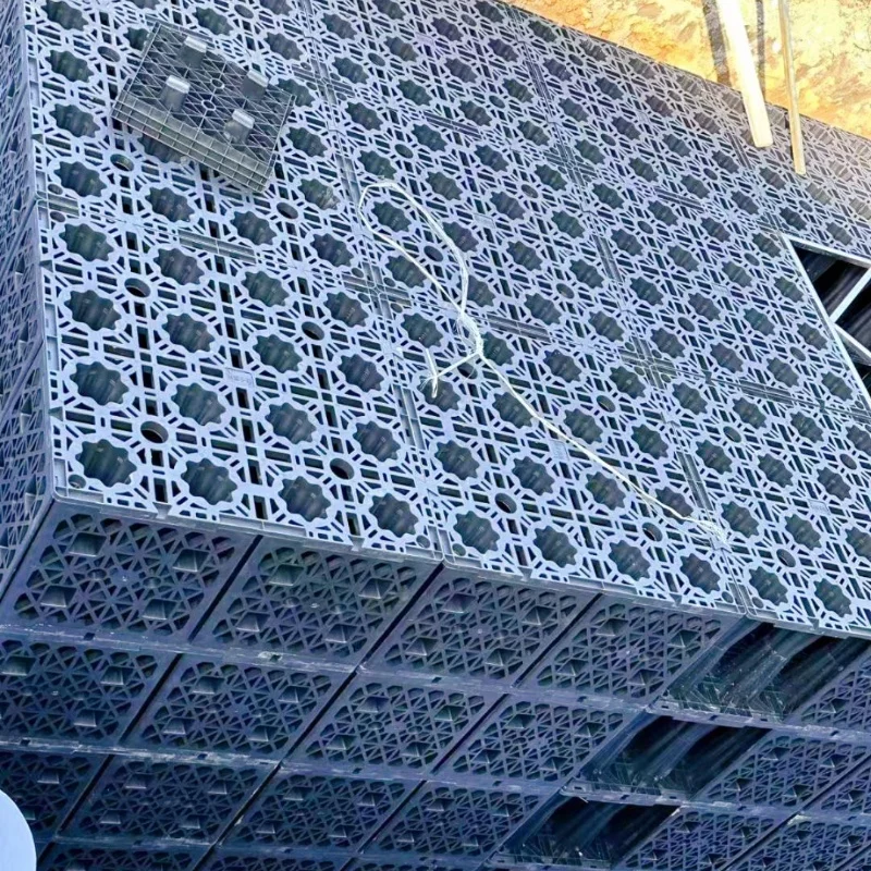 Rainwater management modular attenuation tank for football tennis field and grass land irrigation garden path runoff collection