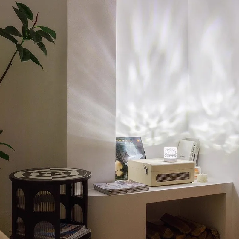 Dynamic Rotating Water Ripple Projector Table Lamp Water Ripple Colorful Night Light LED Night Light