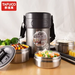 2020 New arrival 2.0L stainless steel food container vacuum insulated metal tiffin carrier thermal lunch box with bag