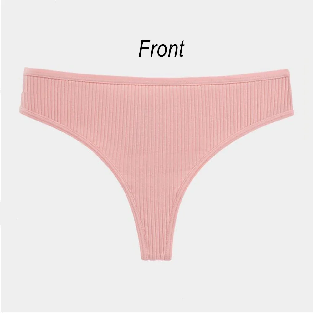 Wholesale Seamless Cotton Thong Women Underwear Ladies Ribbed G-string Low Waist Sports Girls Bikini Briefs Sales