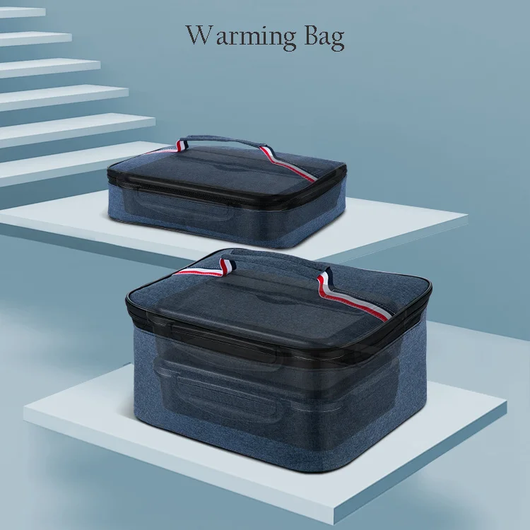 Tiffin take away food container insulated thermal children school heated metal bento stainless steel kids lunch box set with bag