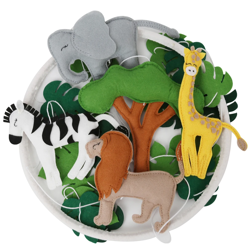 New Design felt mobile Jungle Wild Animals Felt Baby Mobile baby bed bell toy Mobile Forest baby crib Mobile Hanging Toys decor