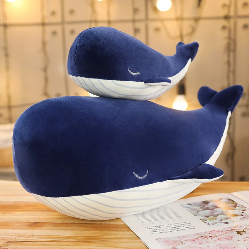 New Arrival Custom Baby Blue Whale Pillow Ocean Fish Plush Toy Stuffed Animals Plush Whale