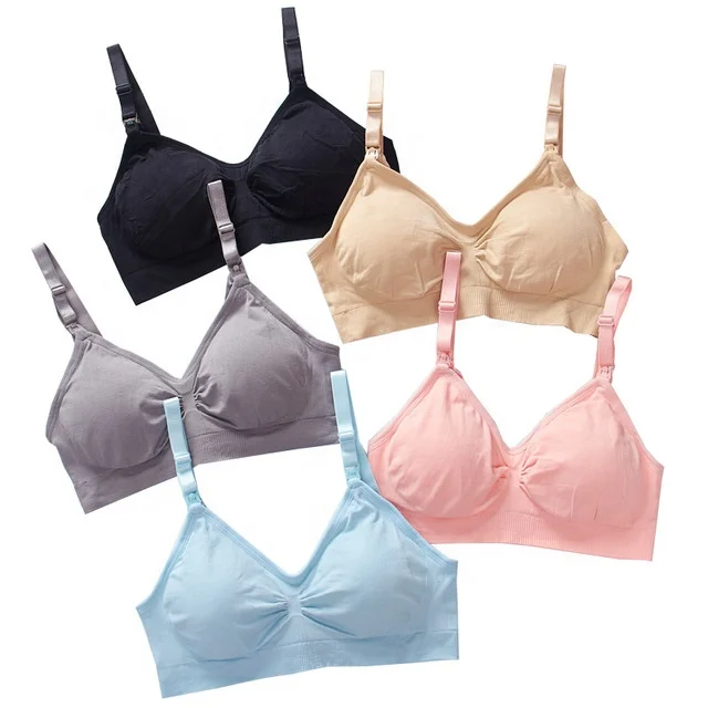 
Nursing Bra Women Colorful Seamless Nylon Lady Maternity Bra Breastfeeding 
