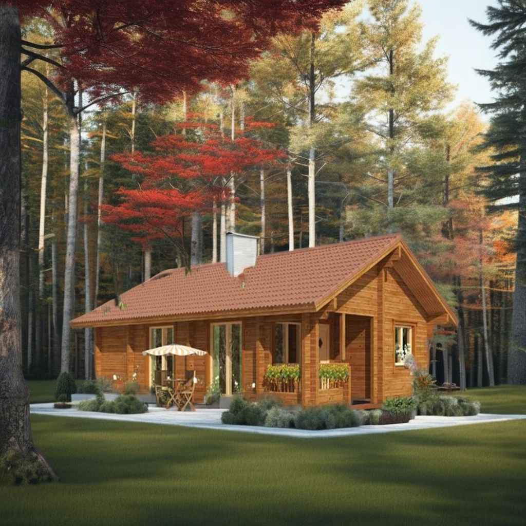 Leisure Prefab Wood Cabin Log Home and Prefabricated Wooden Villa with Carport Use