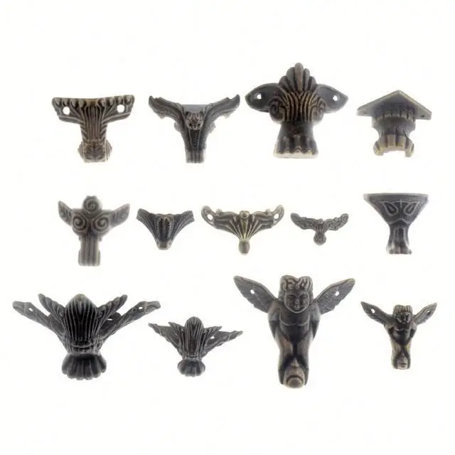 Античная защита для углов, бронзовая шкатулка для ювелирных изделий, Деревянный чехол, декоративная защита для углов ножек стола, защита для ножек стола