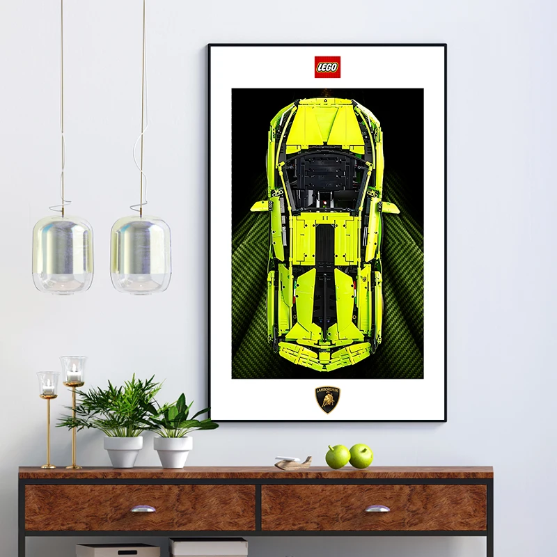 Lego гоночный настенный стиль в стиле модерн и Ретро дизайн с влиянием ар-деко