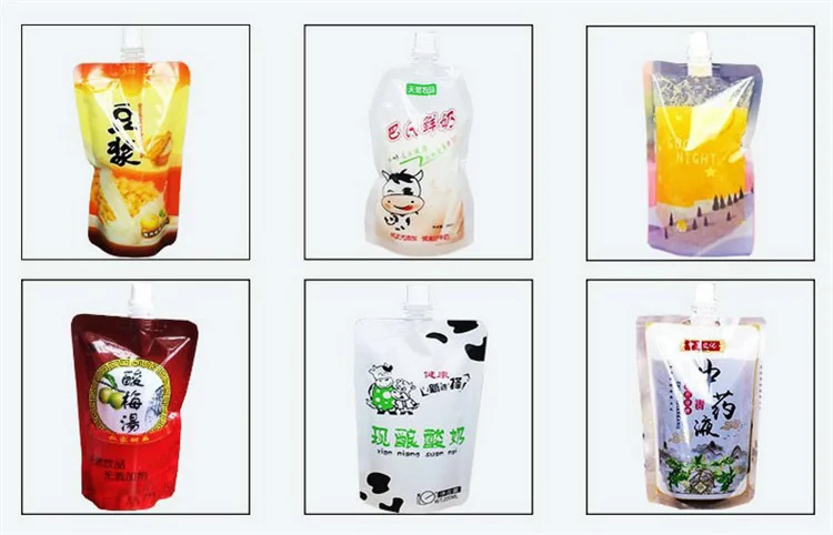 Automatic Stand Up Bag Suction Nozzle Bag Filling Machine Drinking Water Soybean Milk Juice Doypack Filling Machine