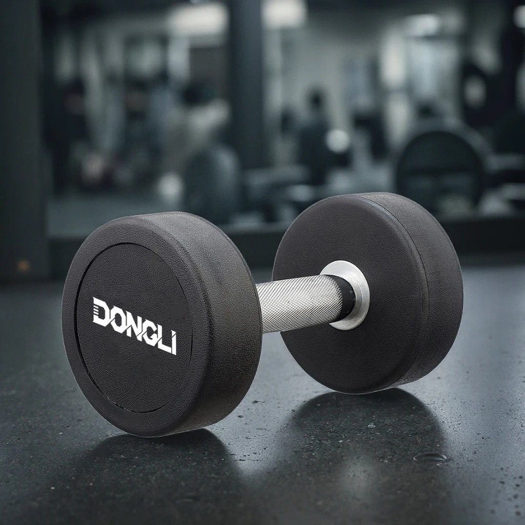 OEM Gym Weight Lifting Strength Training PU Round Dumbbell Gym Weights Urethane CPU Dumbbells