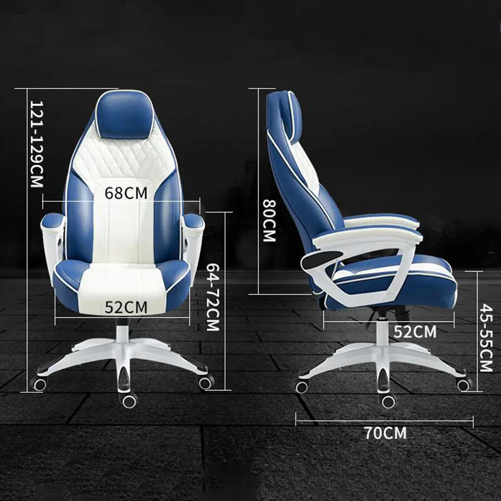 High-Back Black Leather Executive Office Computer Desk Chair Blue Office Chair for Boos Manager