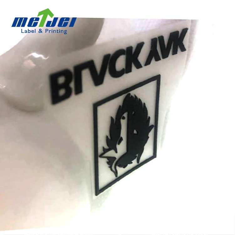 Custom embossed heat transfers 3D silicone rubber heat transfer label for clothing
