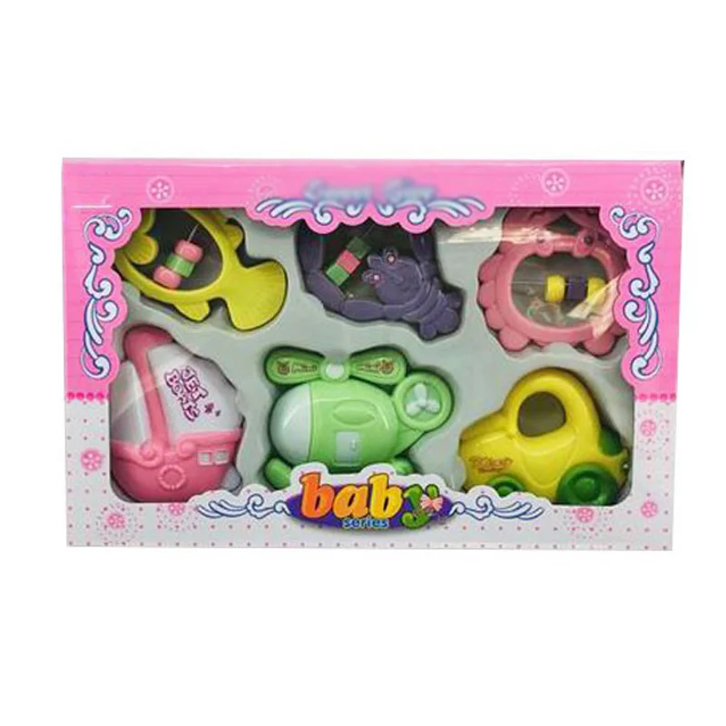 6pcs Baby Rattle Set Hand Bell Shakers Musical Newborn Rattle Toy