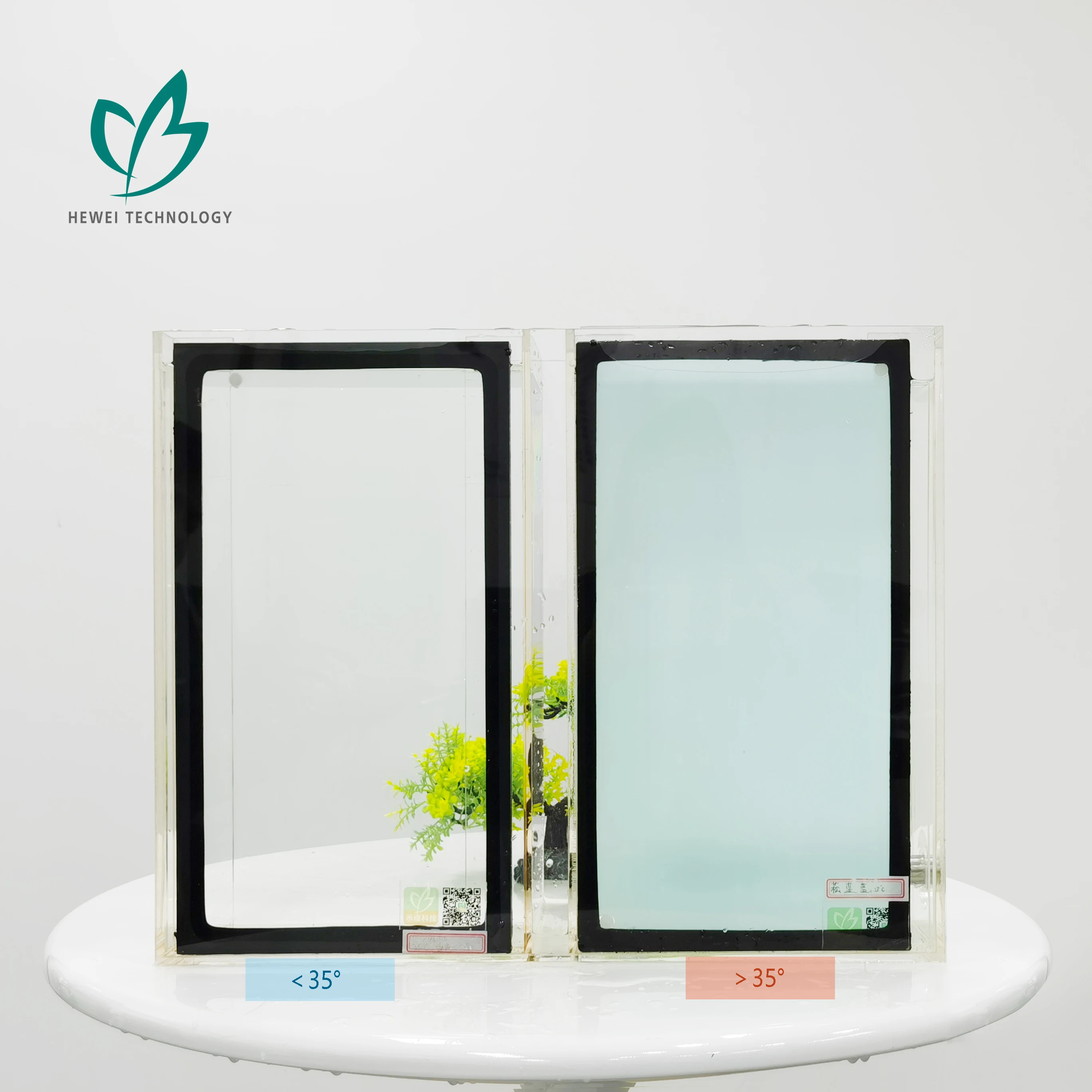 HEWEI Advanced Thermochromic Smart Film in Sun Shading Glass For Facade Building Glass