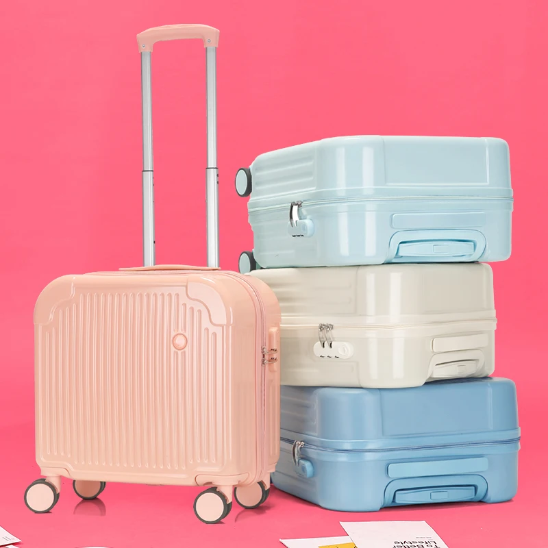 New design light luxury 4 wheels hard shell carry on trolley airline travel luggage