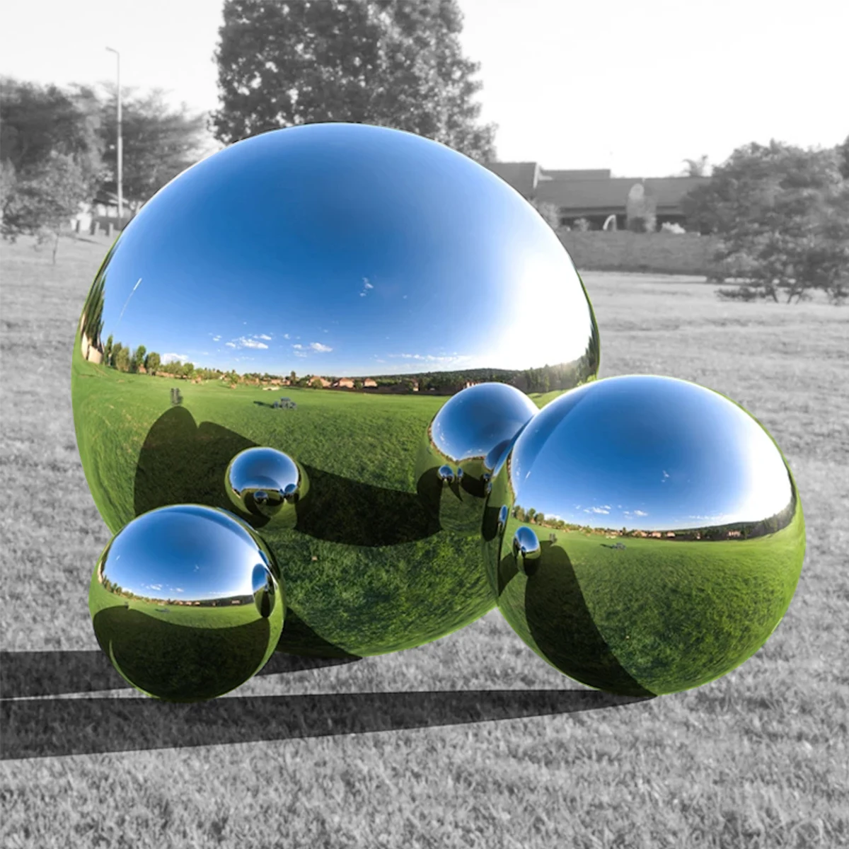 Big stainless steel garden metal sphere large outdoor metal globe sculpture