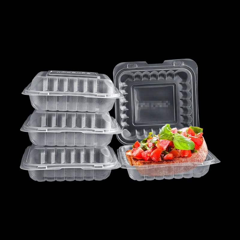 Hot Seller Fresh Clamshell Takeout Food Container Plastic with Hinged Lid for Eco-Friendly Food Packaging