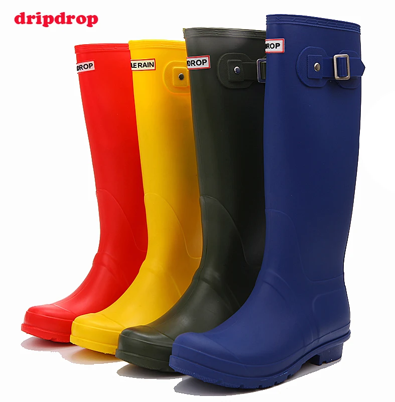 Лидер продаж, новый дизайн, резиновые сапоги, женские черные блестящие Полусапоги из ПВХ