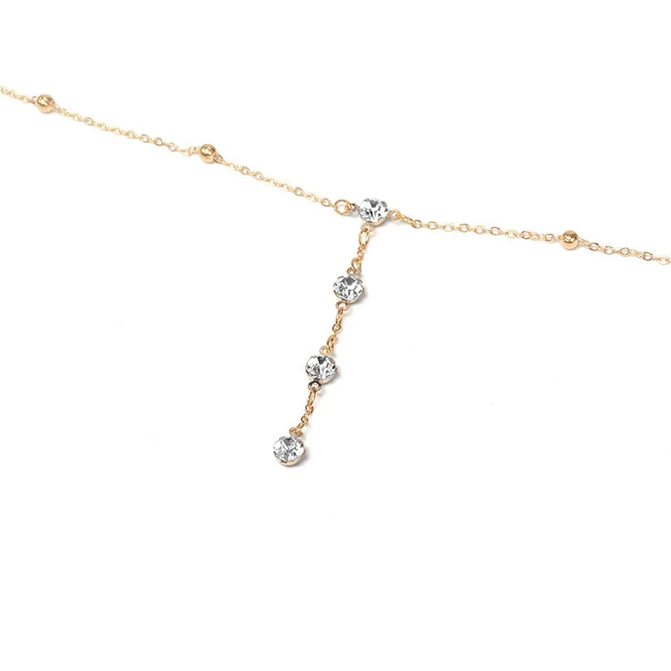 
NAKAMURA Sexy shining bling multi layer necklace diamond hanging neck sling tassel design versatile body chain suit 