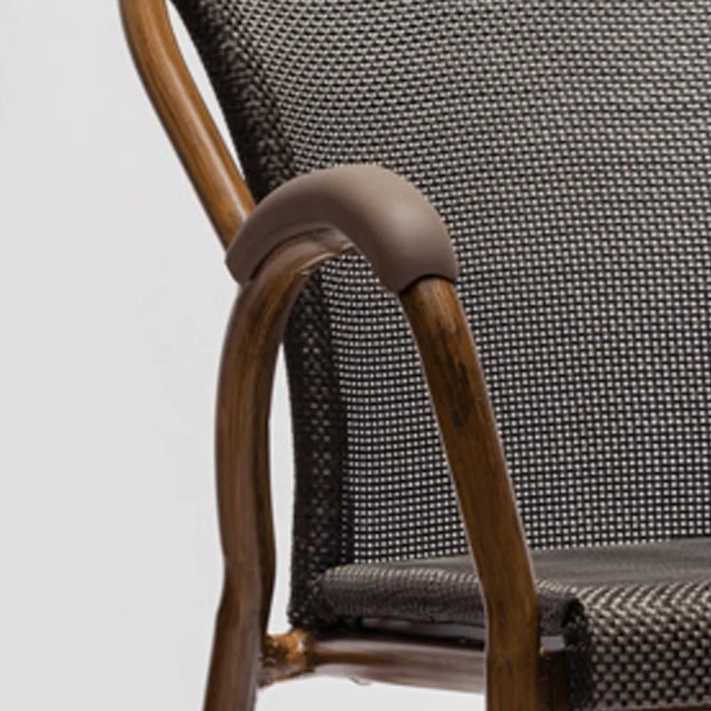 
Outdoor garden coffee dining table set and texti-lene bistro fabric wicker chair 