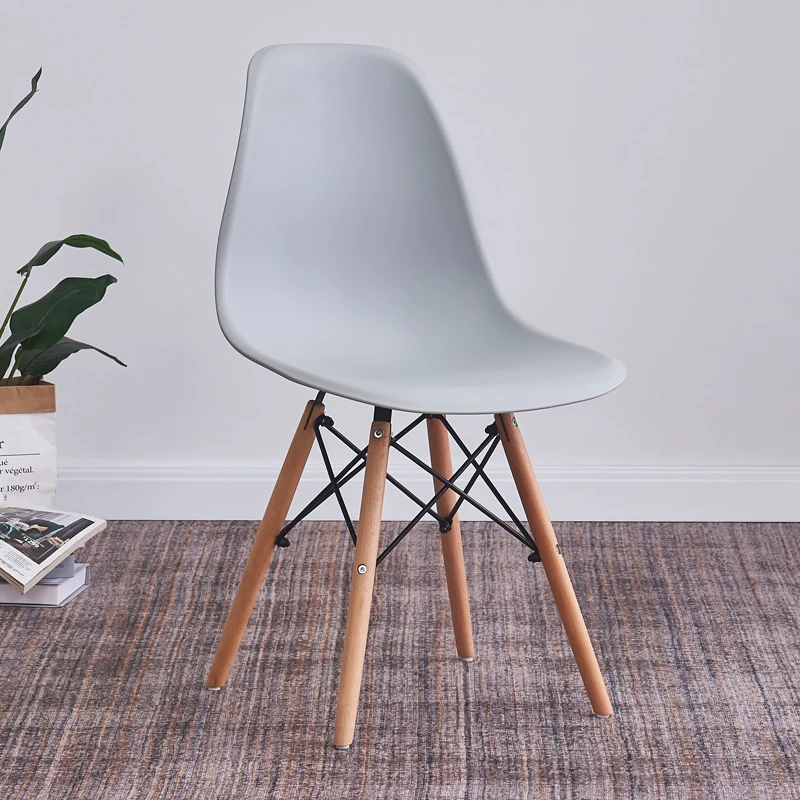 Красивая дизайнерская оболочка Cadeira Eam обеденный стул пластиковые обеденные стулья для ресторана с деревянными ножками