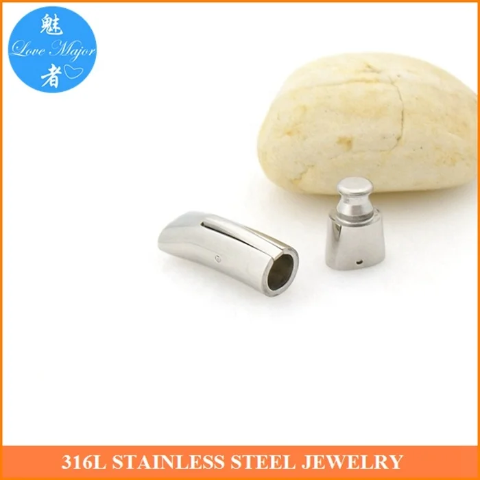Stainless Steel Bayonet Clasps Leather Cord End Connectors 7.5*3mm Hole