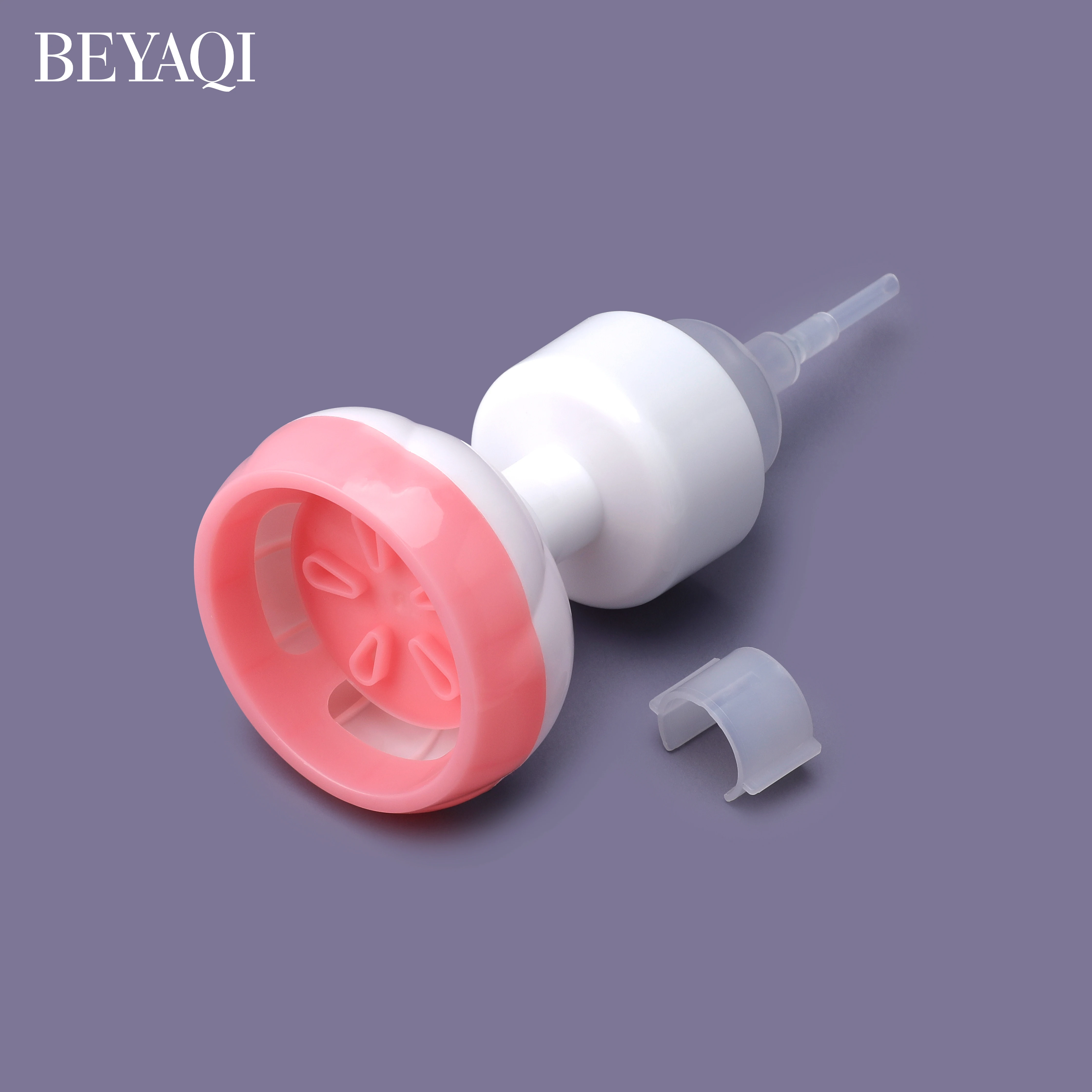 Factory direct sales personal care luxury pink flower shaped foaming pump,custom plastic foam pump,0.8cc foam pump cosmetic