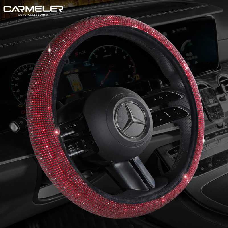 Car Accessories luxury Skidproof Heated bling bling diamond Steering Wheel Cover fashion gifts For Woman