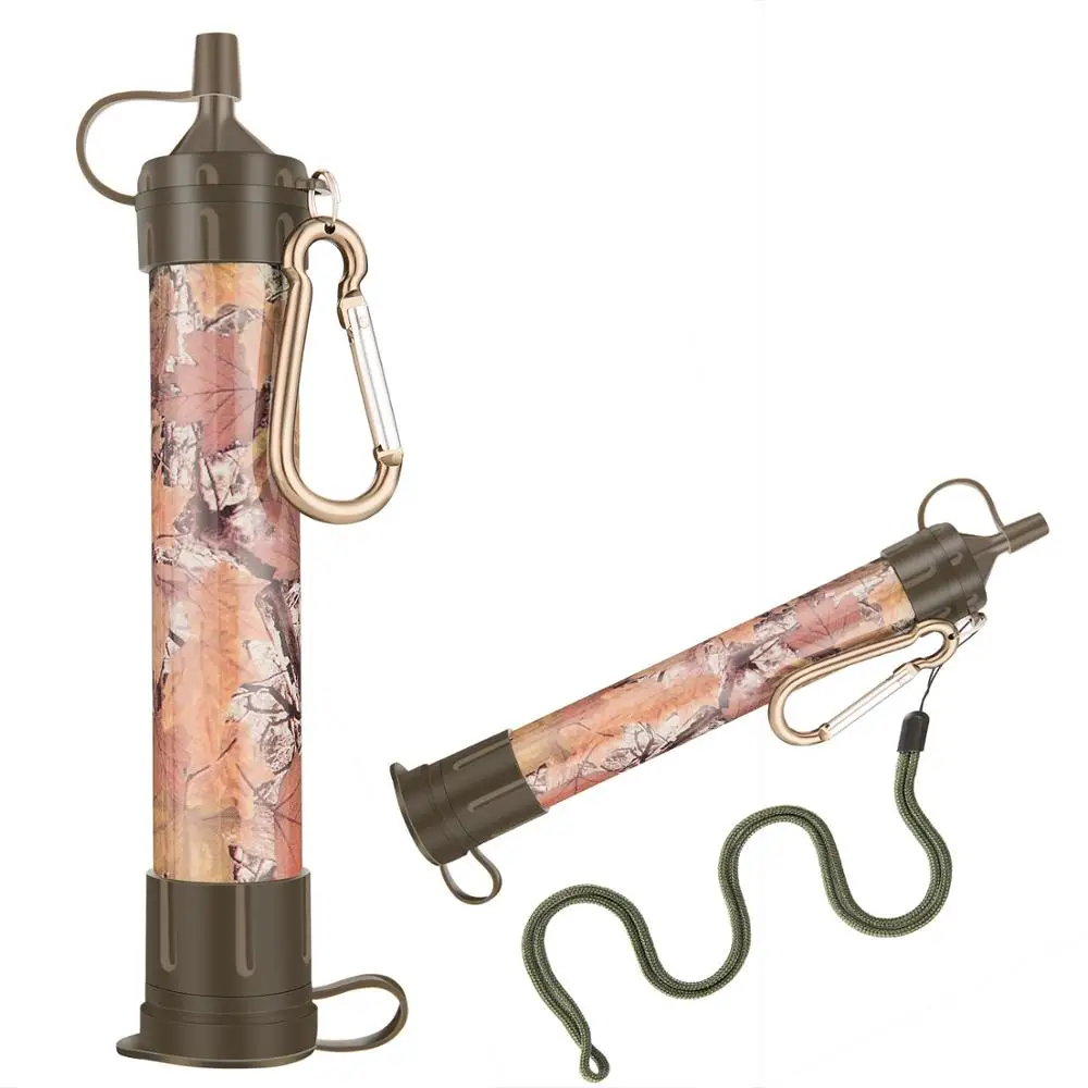 Набор для выживания на природе, персональный фильтр для воды из соломы 0,01 микрон, мембрана UF 4500 литров, очиститель воды для кемпинга, пешего туризма