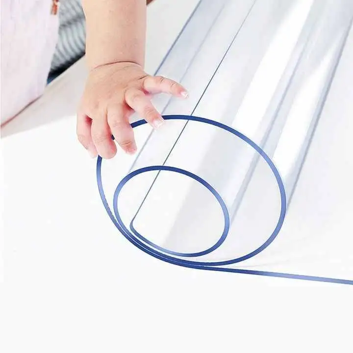 Hot Selling Soft Glass Oil Resistant Table Top Protection Transparent PVC Plastic Oil Cloth Tablecloth Roll