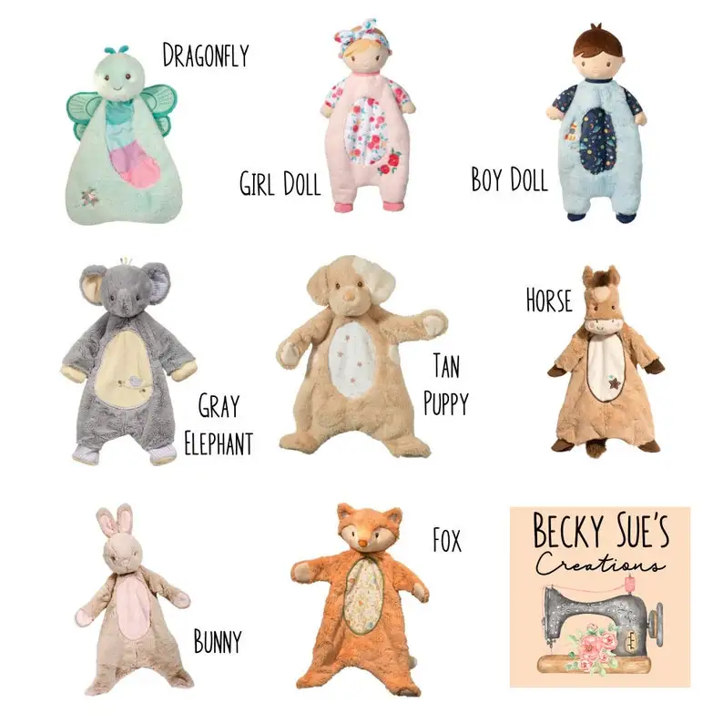 Hot Selling Comfortable Baby Teether Sleeping Swaddle Comforter Blanket Cute Lovey Plush Animal Head Security Soft Baby Blanket