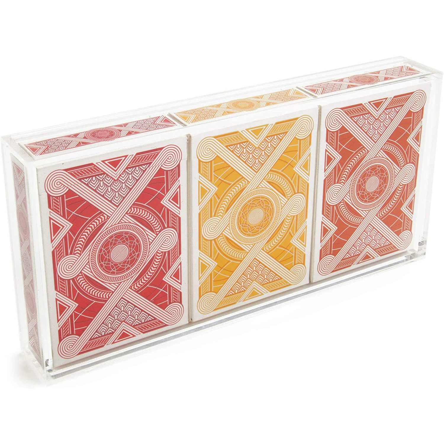 Custom Box Transparent 3 Deck Game Cards Holder Case Acrylic Playing Card Display Case